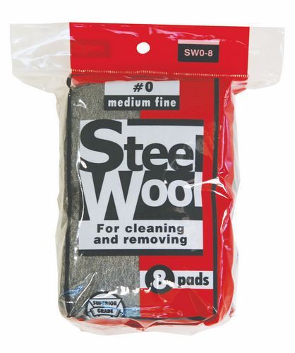 STEEL WOOL,#0 MEDIUM FINE 8PAD