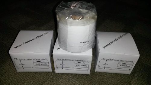 3 roll lot of 300 large ship labels in mini cartons for dymo labelwriter 30256 for sale