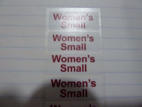 Women&#039;s Small Retail Clothing Size Strip Stickers Clear 1.25 x 5&#034; ---20 labels