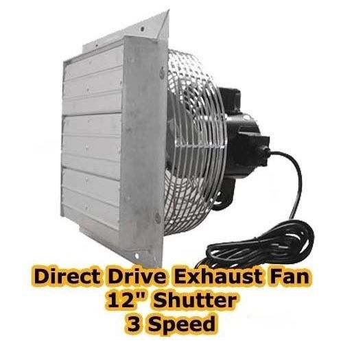 Exhaust fan - 12&#034; shutter - 3 speed - direct drive - 1115 cfm - 1500 rpm - 115v for sale