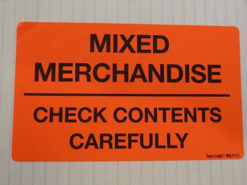 Mixed Merchandise Check Contents Carefully 3&#034; X 5&#034; sticker (20 labels) Big BOLD