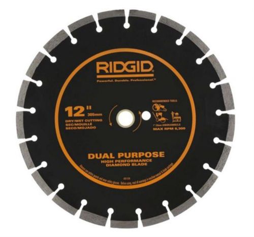 Ridgid 12 in. segmented dual-purpose diamond circular saw blade cutting tool for sale