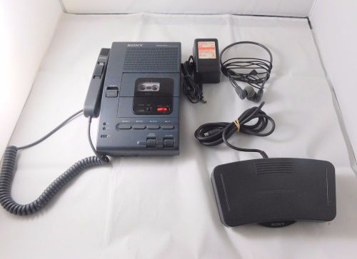 Sony m-2020 micro cassette desktop dictator w foot pedal &amp; handheld microphone for sale