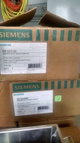 Siemens GF322NR 60amp 240v fused disconnect safety switch New Nema 3r