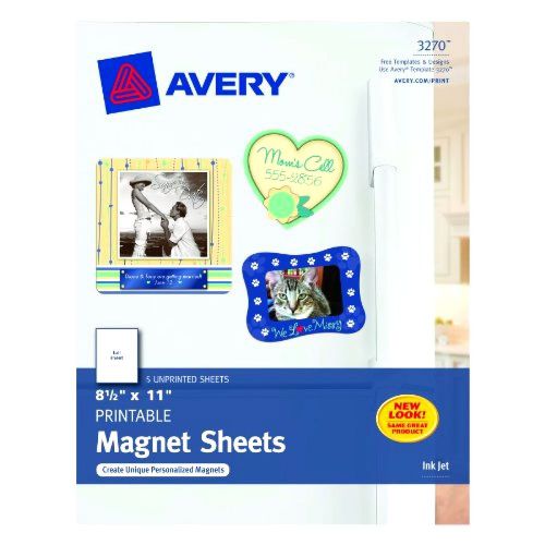 Magnet Sheets 8.5 x 11&#034; Self Adhesive White Paper Photo Business Card pack of 5