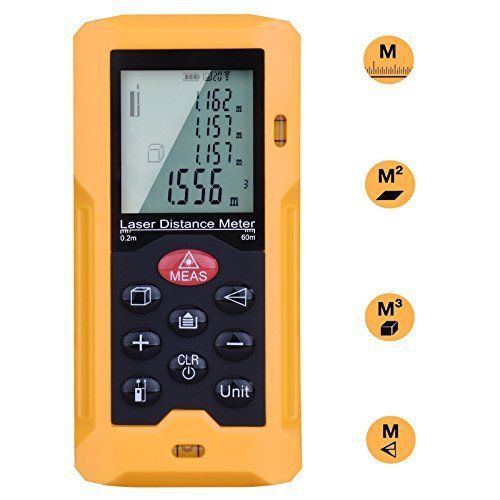 Goodes Distance Laser Measure Meter 60M/196Feet Handheld Digital Measuring Tape
