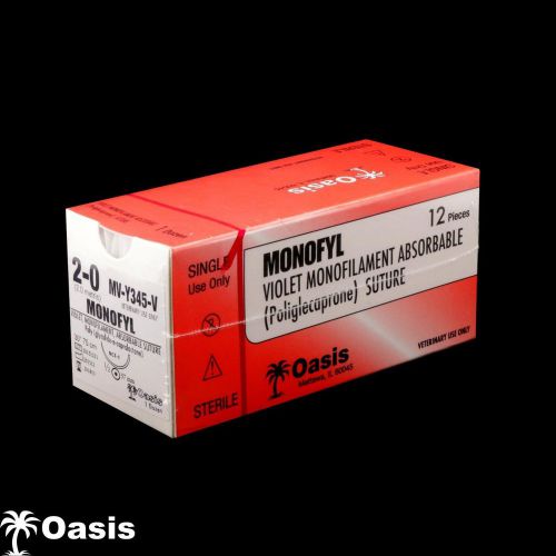 Veterinary Monofyl Violet Monofilament Abso. Suture, 2-0/NCT-1, Vet Only, 12/box