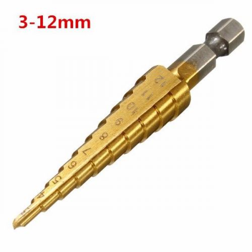 New 3-12mm hss hex shank straight flute step cone drill bit hole cutter for sale