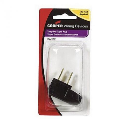 Super Plug, Blk Snap-On Cord Plug Cooper Outlet Adapters BP2600BK 032664539367
