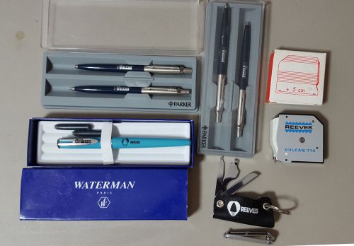 Trelleborg Reeves Printing Pen Sets, Tape Measure, Pocket Knife Gifts New NOS