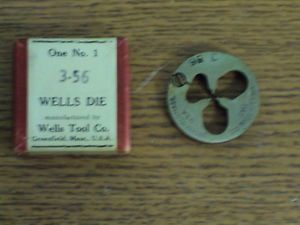 NEW WELLS TOOL CO 3-56 ADJUSTABLE THREADING DIE  1 3/8&#034; OD NO 1