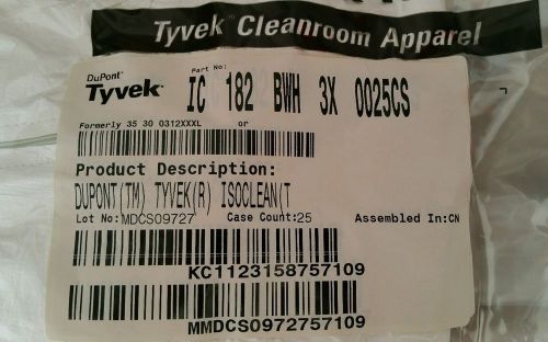 Lot 25 DuPont Tyvek  White 3XL Disposable Covers. elastic+zipper. Clearance.