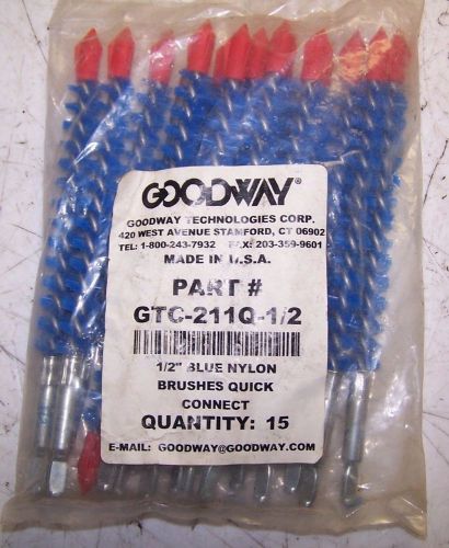 15) NEW GOODWAY GTC-211Q-1/2 BLUE NYLON BRUSHES QUICK CONNECT BRUSH 1/2&#034; TUBE