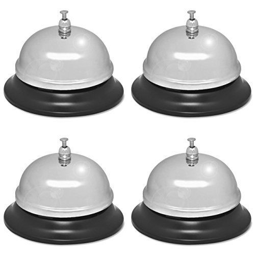 Sparco Nickel Plated Call Bell, 2 3/4-Inch High, 3 3/8-Inch Base, Chrome/Black