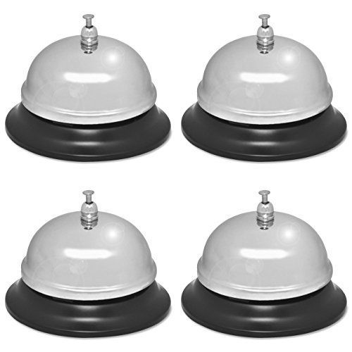 Sparco Nickel Plated Call Bell, 2 3/4-Inch High, 3 3/8-Inch Base, Chrome/Black