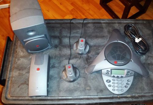 Polycom vtx 1000 conference phone sys. set w/ subwoofer and interface module for sale