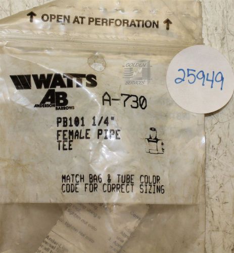 Watts A-730 Female Pipe Tee Valve 1/4&#034;