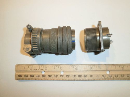 USED - MS3106A 24-22S (SR) and MS3102A 24-22P - 4 Pin Mating Pair