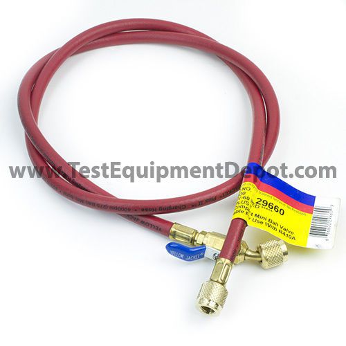 Yellow Jacket 29660 60&#034;, Red, Compact Ball Valve, Plus II 1/4&#034; Hose