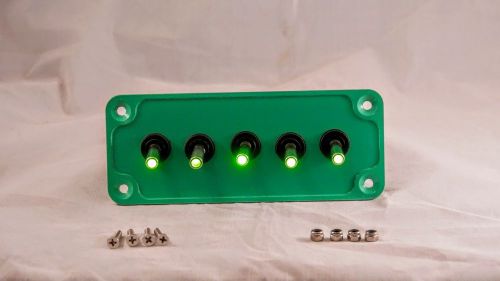 Billet : green anodized plate w/ led toggle switches - green for sale