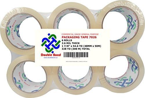 Thick (2.6 Mil) Double Bond Commercial Grade Heavy Duty Packing Tape, 1.88 Inch
