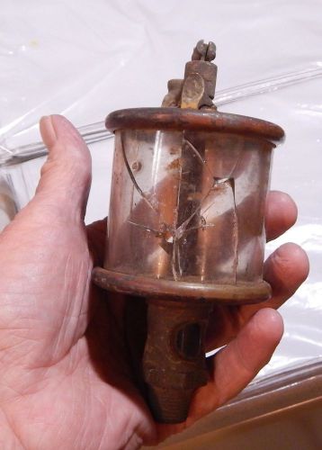 Vintage brass &amp; glass visible drip oiler hit &amp; miss steam engine steampunk for sale