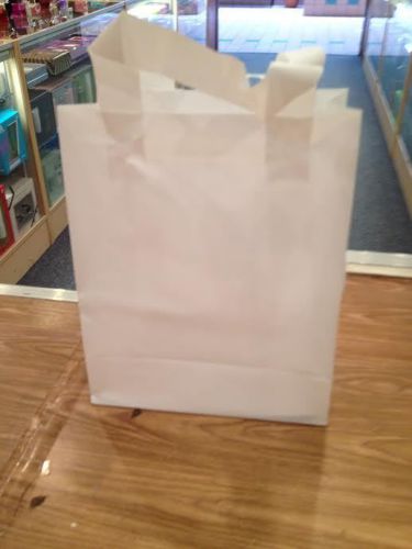 FROSTED WHITE SHOPPING BAGS CUB SIZE 8X4X10 BRAND NEW SHIPMENT 50 PCS