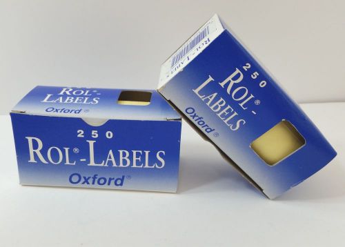 2 Oxford Rol-Labels R444 Typewriter Ready Continuous 250 Roll 500 YELLOW Labels