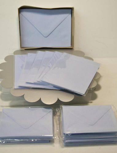 BIG LOT - BRAND NEW ENVELOPES AND CARD STOCK - 5 1/4&#034; X 3 5/8&#034; + 7&#034; X 5&#034;-LT BLUE