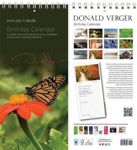 Donald Verger Butterfly Flower Birthday and Anniversary Perpetual Wall Desk F...