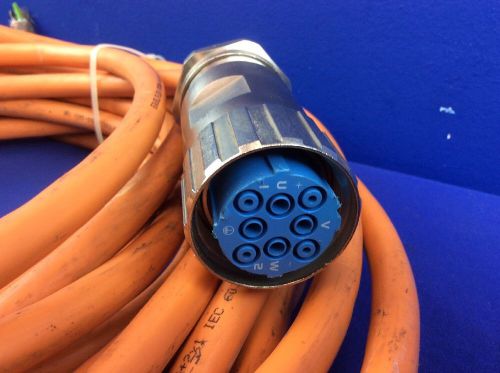50&#039;long servo motor cable with hummel straight connector, female thread, 4+3+pe for sale