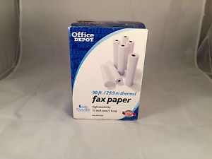 4 Rolls Thermal Fax Paper High Sensitivity Office Depot 98 Feet each
