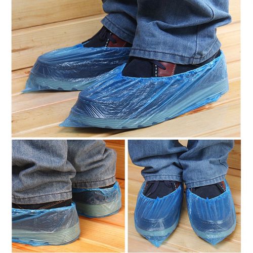 40PCS Disposable Plastic Anti slip Shoe Covers Waterproof Protece Overshoes