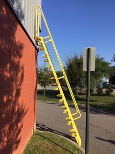 Lapeyre stair ladder 23 1/2&#034; wide handrail close quarters 144&#034; tall (+ 42&#034; rail) for sale