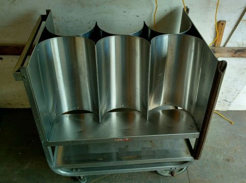 VINTAGE INDUSTRIAL STAINLESS STEEL PLATE CART