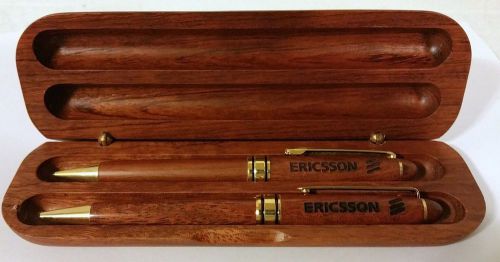 NEW Rosewood Pen/Pencil gift set w/Rosewood wooden case - Ericsson Mobile Phones