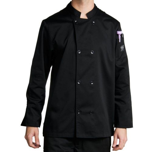 Chef Revival J061 Long Sleeve Unisex Cool Crew Jacket, black, large new w/labels