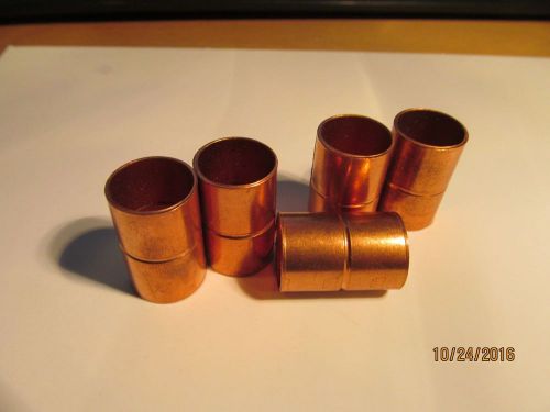 FIVE (5 each) 1/2&#034; to 1/2&#034; Coupler Sweat to Sweat Copper to Copper