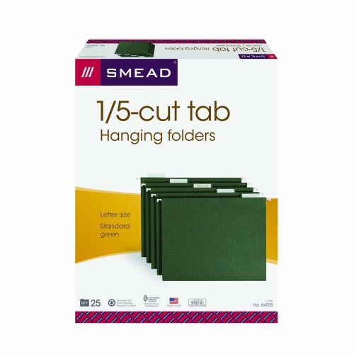 Smead Hanging File Folder with Tab 1/5-Cut Adjustable Tab Letter Size Standar...