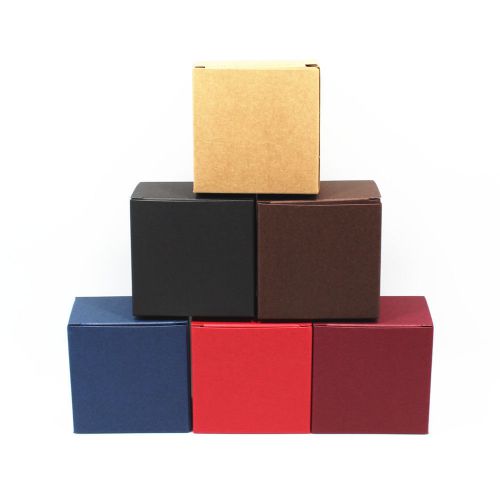 1 - 300X 6.8x4.5x6.8cm Six Color Kraft Paper Gift Cardboard Foldable Package Box