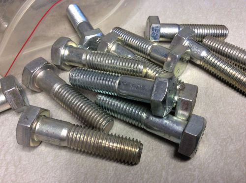 Hex cap screw m12 x 50 class 8.8 steel zinc part thread qty 35 #62183 for sale