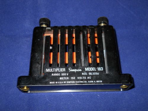 Simpson Model 183 Multiplier, Voltage Reducer, Range 500 Volts, Meter 150 Volts