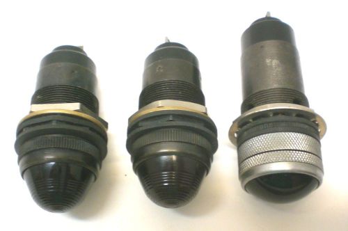 3 pilot lamp assemblies, military dialight 051 series, dc base,  oil-tight, usa for sale