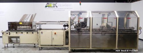 Used- fms model 2100 mial automatic horizontal glue cartoner. machine is capable for sale