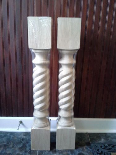 2 Red Oak Rope Traditional Wood Post(Island Leg)- 4-1/2&#034; x 4-1/2&#034; x 30&#034;