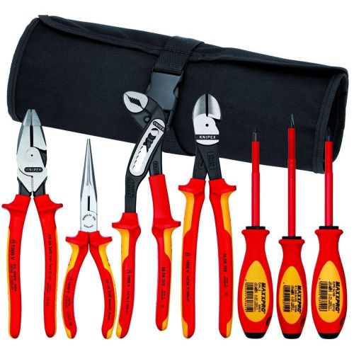 NEW KNIPEX Pliers &amp; Screwdriver Tool Set w/Nylon Pouch (7-Piece) 9K 98 98 26 US