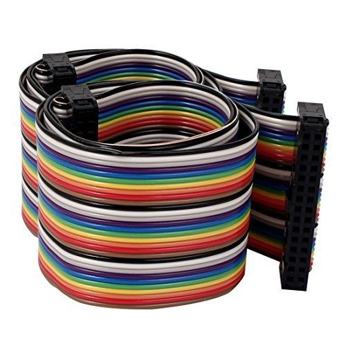 Uxcell uxcell connector idc flat rainbow color ribbon cable, f/f, 50 cm, 30 pin, for sale