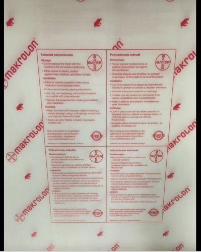 LEXAN SHEET .093&#034;x24&#034;x48&#034; TRANSPARENT 4 SHEETS POLYCARBONATE MAKROLON 12151-25