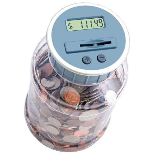 M&amp;R Digital Counting Coin Bank. Batteries included! Personal coin counter/mon...