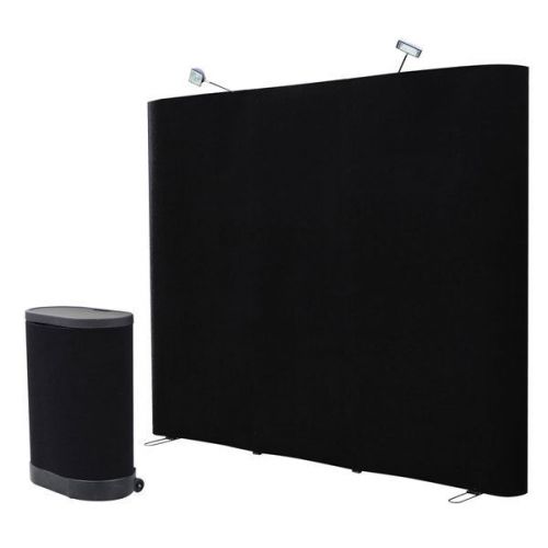 8&#039;x8&#039; Straight Pop Up Display Trade show Booth Black w/ Case 27252